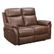 Nathan Brown Leather 2 Seater Electric Recliner Sofa image