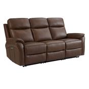 Nathan Brown Leather 3 Seater Electric Recliner Sofa image