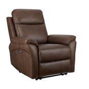 Nathan Brown Leather Electric Recliner Armchair image