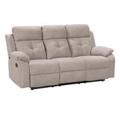 Nebula Light Brown Fabric 3 Seater Recliner Sofa