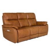 Newport Tan Leather 3 Seater Electric Recliner image