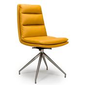 Nicosia Brushed Steel Swivel Chair - Yellow