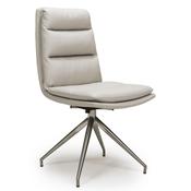 Nicosia Brushed Steel Swivel Chair - Beige image