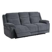 Plymouth Grey Fabric 3 Seater Electric Recliner image