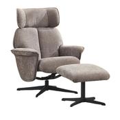 Ramone Upholstered Swivel Chair and Footstool - Stone image