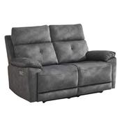 Sadler Dark Grey 2 Seater Electric Recliner Sofa image