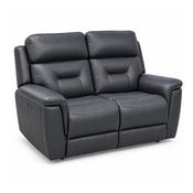 Solenne Navy Faux Leather Electric Recliner 2 Seater Sofa