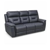 Solenne Navy Faux Leather Electric Recliner 3 Seater Sofa