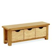 Sonia Oak Bench with Baskets