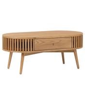 Stanford Nordic Slatted Oak Oval Coffee Table image