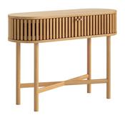 Stanford Slatted Oak Oval Console Table image