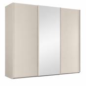 Trixie 2.4M 3-Door Sliding Wardrobe with Full-Length Mirror - Beige image