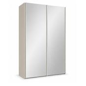 Trixie 1.6M Two-Door Mirrored Wardrobe - Beige image