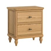 Vanya Wide 2 Drawer Oak Bedside Locker