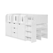 Venture White Kids Mid Sleeper Bed with Storage image