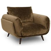 Zora Chocolate Plush Fabric Armchair image