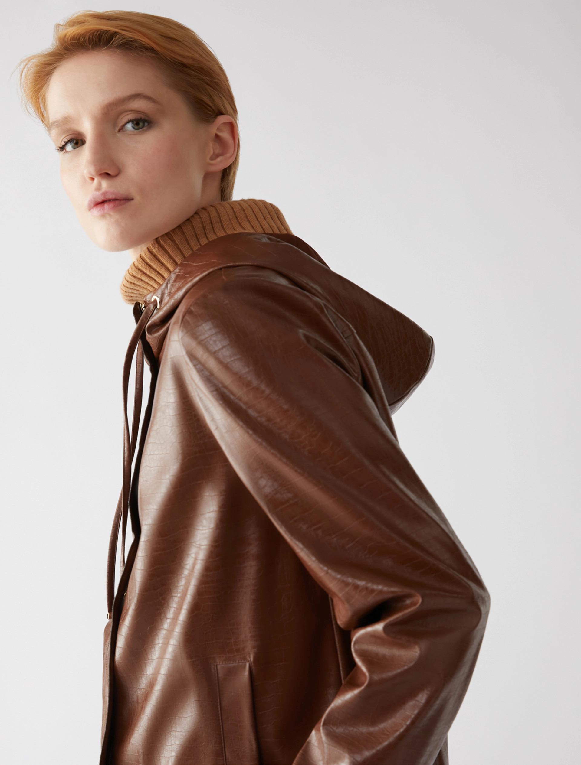 Wanda Boutique - Real leather jacket. Gold colored zip. Penny Black
