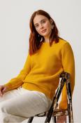 SKFK Classic Round Neck Iradi Gots Mustard Organic Cotton Sweater With Long Sleeves image