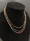 Corona 3 Layer Mixed Ruby &amp;amp; Navy Beaded Fine Necklace