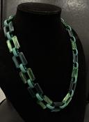 Corona Mixed Green Chunky Angular Linked Necklace