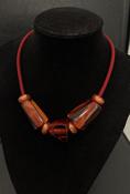 Corona Short Burnt Orange Rope Necklace With Chunky Orange Beads