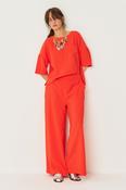 SKFK Vibrant Orange Wide Leg Cotton Klodin Trousers image