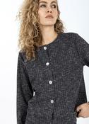 Coster Copenhagen Black Grey Short Woven Jacket With Flat Buttons 255-2510