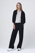 Jane lushka Black Sporty Style Jersey Zipped Tilia Jacket With Hood