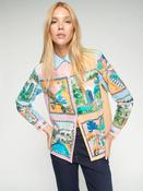Vilagallo Travel Scenes Printed Shirt With Collar &amp;amp; Long Sleeves image