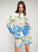 Vilagallo Puerto Banus Printed Linen Shirt With Long Sleeves image