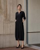 Jane Lushka Black Technical Jersey Long Gaara Dress