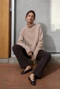 Jane Lushka Camel Seamless Turtle Neck Sweater image