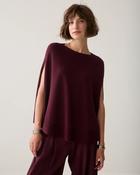 Summum Wine Sleeveless Cape Jumper
