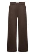 Raffaello Rossi Palina Plum Brown Check Wool Blend Wide Leg Trousers image