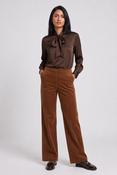 Raffaello Rossi Palina Rust Corduroy Long Wide Leg Trousers image