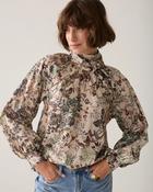 Summum Off White Vintage Floral Bow Blouse image