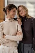 Jane Lushka Cappucino Beige Top With Contrasting Exposed Seams image