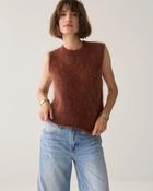 Summum Rust Brown Kid Mohair Sleeveless Vest image