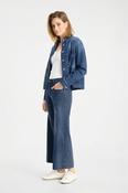 Raffaello Rossi Dark Blue Miru Cropped Wide Leg Jean image