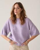 Summum lavender boxy mohair blend round neck jumper