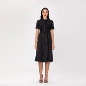 Lace and Cotton Shirt Dress with Belt image
