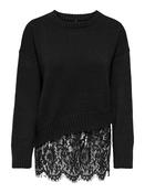 Onlevie Knit Lace Mix Sweater-Black image