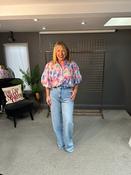 Stella Floral Balloon Sleeve Shirt-Pink Multi image