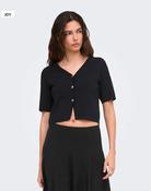 Jdyastra V Neck 3/4 Sleeve Button Cardigan-Black image