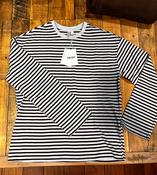 Pcselma Long Sleeve Top-Baby Blue/Brown Stripe