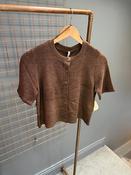 Onlsunny Short Sleeve Knit Cardigan-Brown