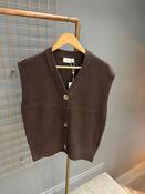 Viching V Neck Knit Waistcoat-Coffee Bean