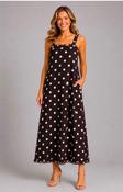 Brown Dress with White Polka Dots image