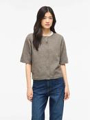 Viliga Short Sleeve Cardigan-Beige