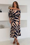Kit Bardot Animal Print Midi Dress